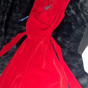 Tommy Hilfiger Red Sleeveless Wrap Sundress